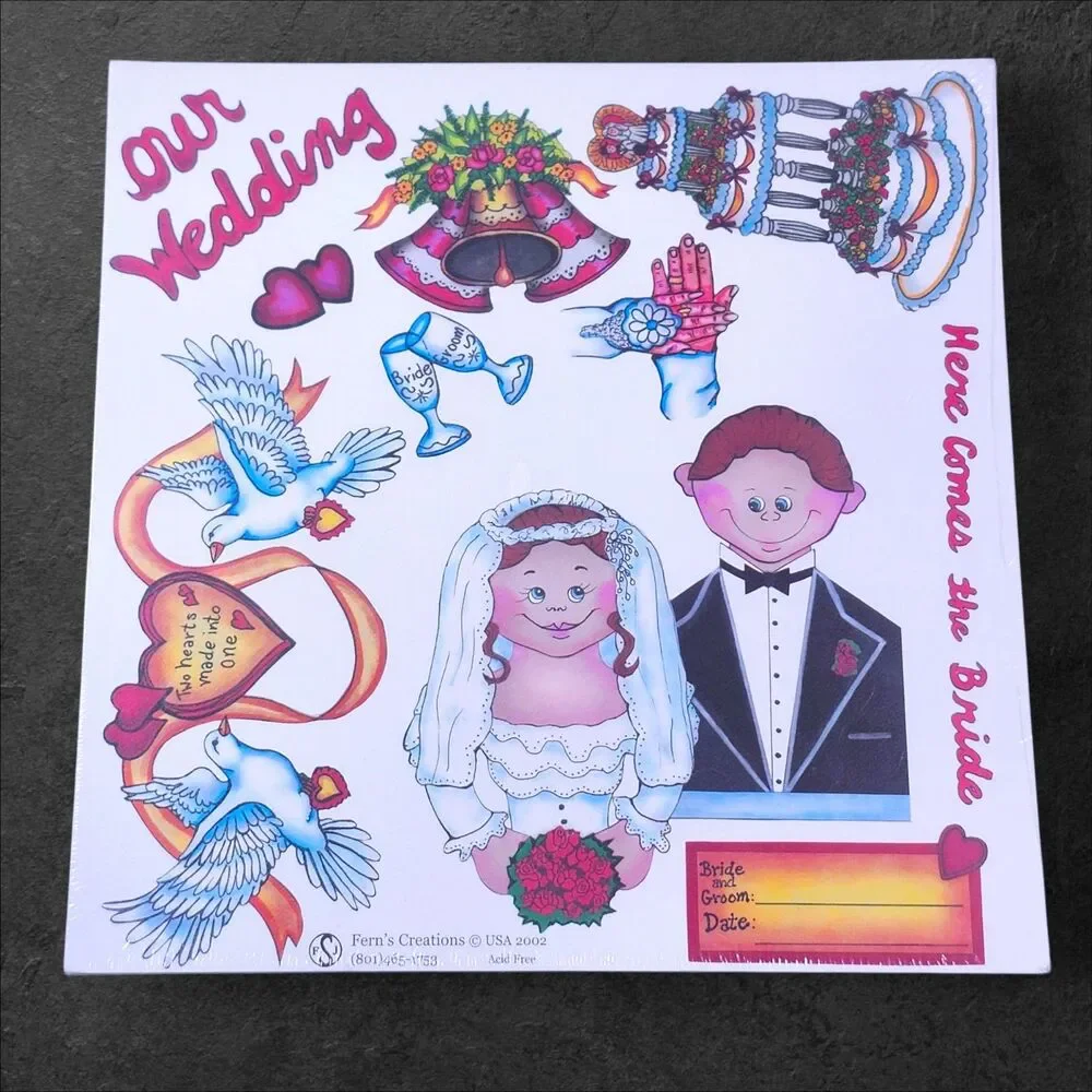 Vintage 2002 Ferns Creations 12x12 Scrapbook Paper Lot 27 Wedding Western Cowboy